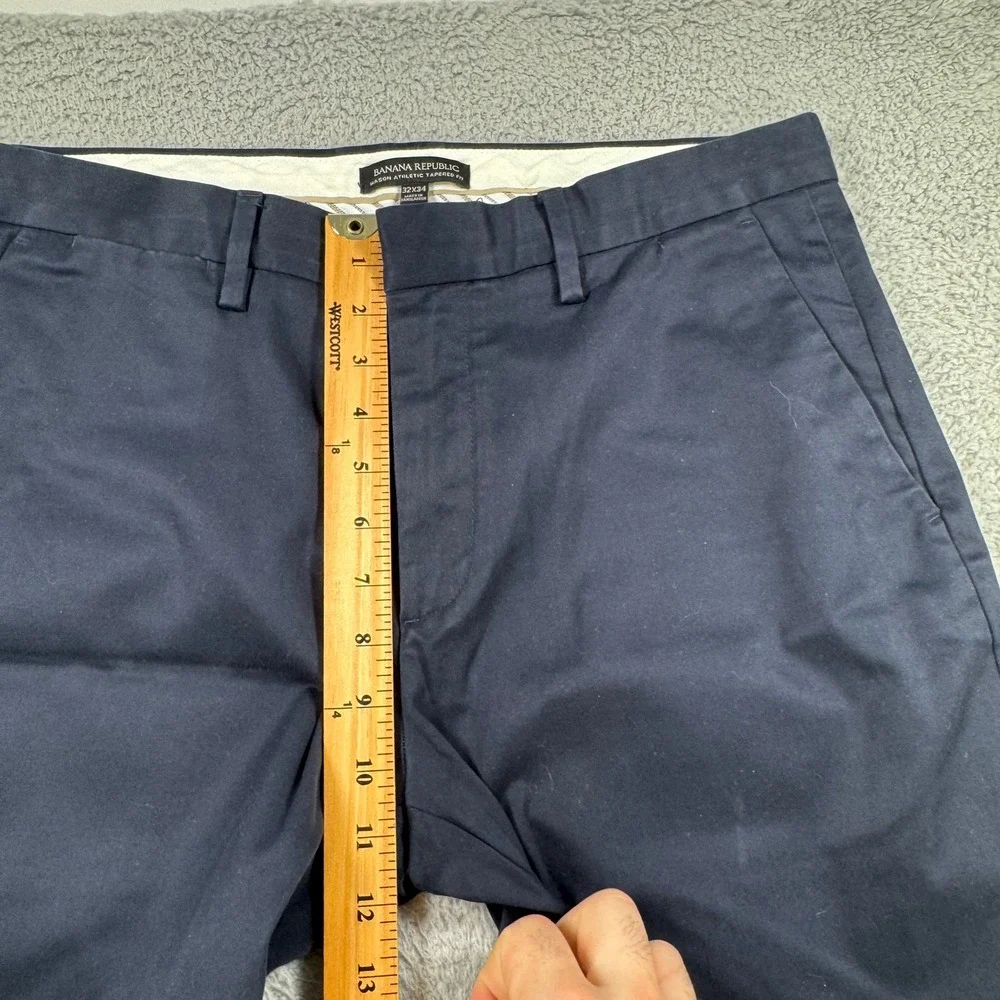 Banana Republic Mason Athletic Tapered Fit Chino Pants Navy Blue Mens 32x33